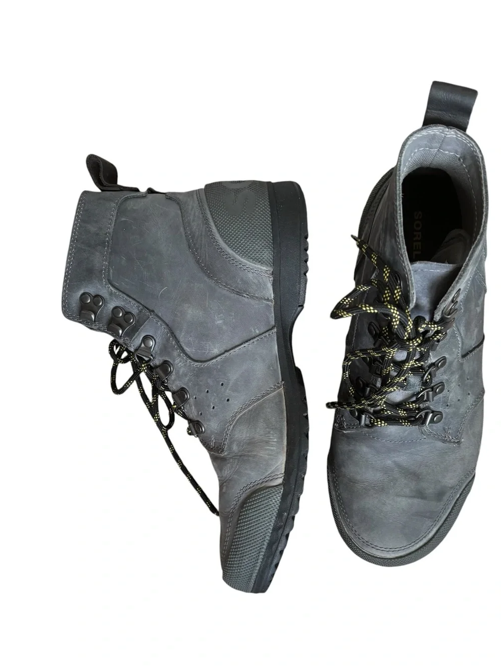 Sorel Ankeny Mid High Men's Gray Waterproof Lace-Up Leather Hiking Boots